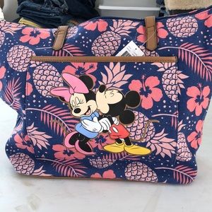 Disney Mickey and Minnie Mouse canvas tote